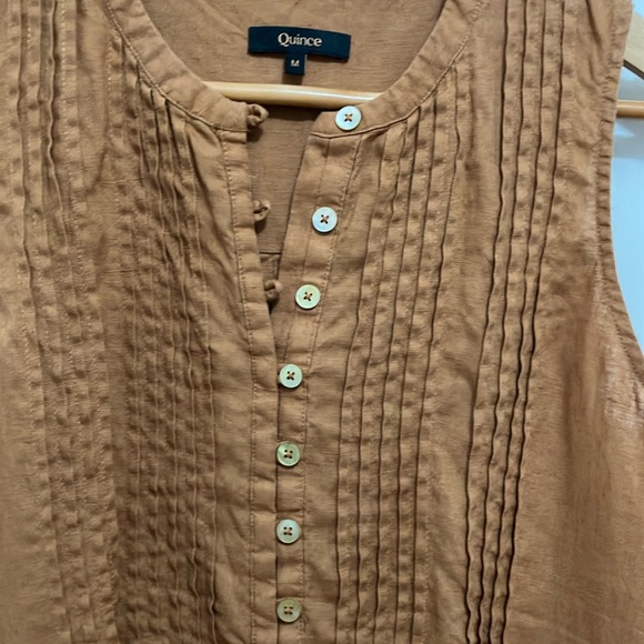 Quince Terracotta Linen Swing Mini Dress Size M - Picture 5 of 6